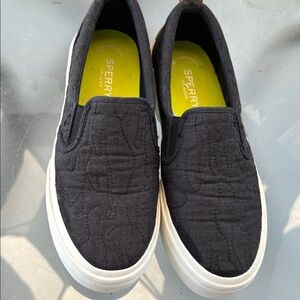 Sperry Women's Black Quilted Slip-On Sneakers